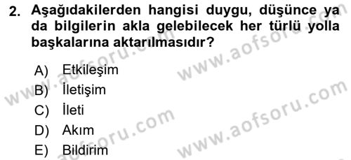 Halkla İlişkiler Ve İletişim Dersi 2018 - 2019 Yılı (Final) Dönem Sonu Sınav Soruları 2. Soru