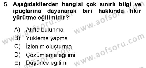 Halkla İlişkiler Ve İletişim Dersi 2018 - 2019 Yılı (Final) Dönem Sonu Sınav Soruları 5. Soru