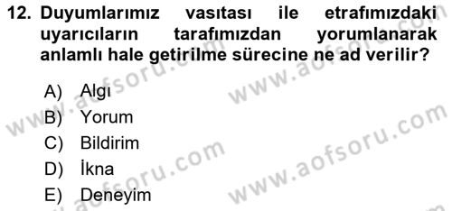 Halkla İlişkiler Ve İletişim Dersi 2018 - 2019 Yılı Yaz Okulu Sınav Soruları 12. Soru