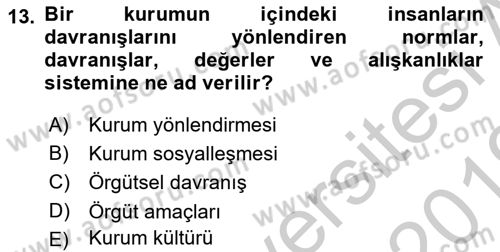 Halkla İlişkiler Ve İletişim Dersi 2018 - 2019 Yılı Yaz Okulu Sınav Soruları 13. Soru