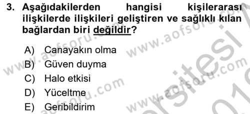 Halkla İlişkiler Ve İletişim Dersi 2018 - 2019 Yılı Yaz Okulu Sınav Soruları 3. Soru
