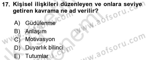 Halkla İlişkiler Ve İletişim Dersi Ara Sınavı Deneme Sınav Soruları 17. Soru