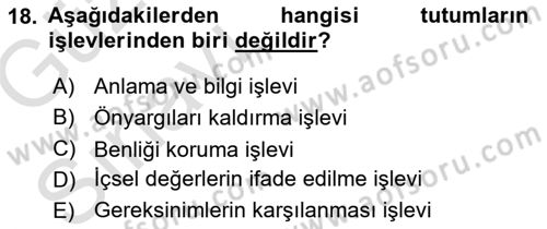 Halkla İlişkiler Ve İletişim Dersi 2019 - 2020 Yılı (Vize) Ara Sınav Soruları 18. Soru