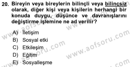 Halkla İlişkiler Ve İletişim Dersi Ara Sınavı Deneme Sınav Soruları 20. Soru