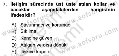 Halkla İlişkiler Ve İletişim Dersi 2019 - 2020 Yılı (Vize) Ara Sınav Soruları 7. Soru