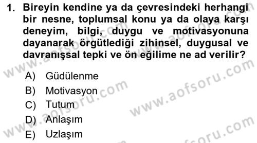 Halkla İlişkiler Ve İletişim Dersi 2019 - 2020 Yılı (Final) Dönem Sonu Sınavı 1. Soru