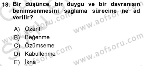 Halkla İlişkiler Ve İletişim Dersi 2019 - 2020 Yılı (Final) Dönem Sonu Sınavı 18. Soru