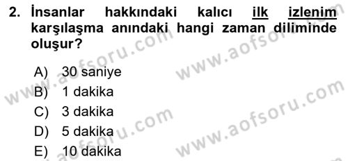 Halkla İlişkiler Ve İletişim Dersi 2019 - 2020 Yılı (Final) Dönem Sonu Sınavı 2. Soru