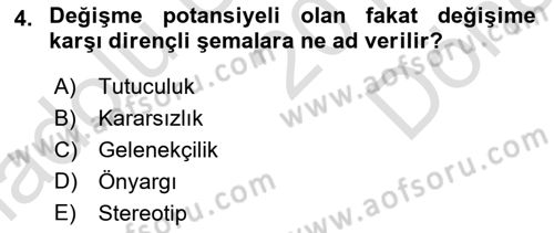 Halkla İlişkiler Ve İletişim Dersi 2019 - 2020 Yılı (Final) Dönem Sonu Sınavı 4. Soru