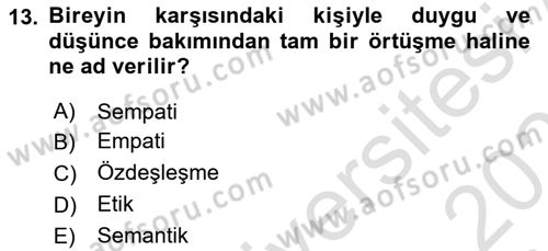 Halkla İlişkiler Ve İletişim Dersi 2020 - 2021 Yılı Yaz Okulu Sınav Soruları 13. Soru