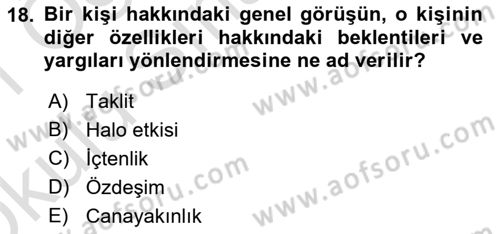 Halkla İlişkiler Ve İletişim Dersi 2020 - 2021 Yılı Yaz Okulu Sınav Soruları 18. Soru
