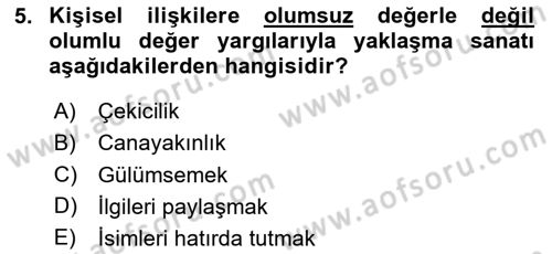 Halkla İlişkiler Ve İletişim Dersi 2020 - 2021 Yılı Yaz Okulu Sınav Soruları 5. Soru