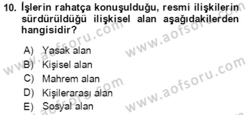 Halkla İlişkiler Ve İletişim Dersi 2021 - 2022 Yılı (Vize) Ara Sınav Soruları 10. Soru