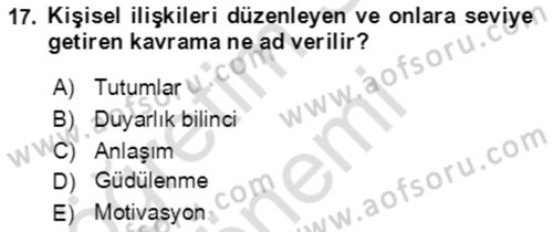 Halkla İlişkiler Ve İletişim Dersi Ara Sınavı Deneme Sınav Soruları 17. Soru