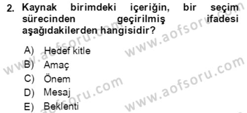Halkla İlişkiler Ve İletişim Dersi Ara Sınavı Deneme Sınav Soruları 2. Soru