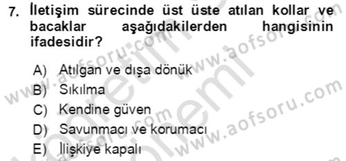Halkla İlişkiler Ve İletişim Dersi Ara Sınavı Deneme Sınav Soruları 7. Soru