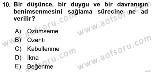 Halkla İlişkiler Ve İletişim Dersi 2021 - 2022 Yılı (Final) Dönem Sonu Sınavı 10. Soru