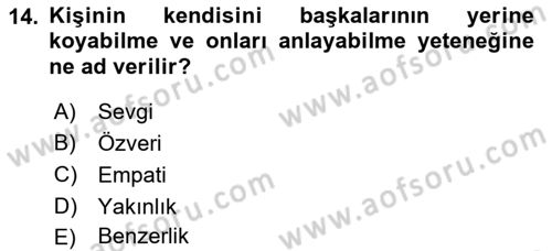Halkla İlişkiler Ve İletişim Dersi 2021 - 2022 Yılı (Final) Dönem Sonu Sınav Soruları 14. Soru