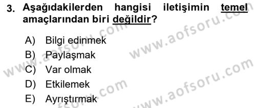 Halkla İlişkiler Ve İletişim Dersi 2021 - 2022 Yılı (Final) Dönem Sonu Sınav Soruları 3. Soru
