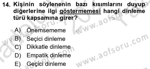 Halkla İlişkiler Ve İletişim Dersi 2021 - 2022 Yılı Yaz Okulu Sınav Soruları 14. Soru