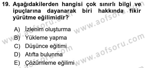 Halkla İlişkiler Ve İletişim Dersi 2021 - 2022 Yılı Yaz Okulu Sınav Soruları 19. Soru