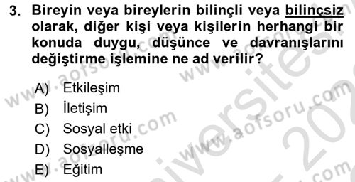 Halkla İlişkiler Ve İletişim Dersi 2021 - 2022 Yılı Yaz Okulu Sınav Soruları 3. Soru