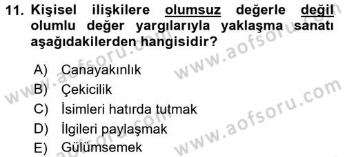 Halkla İlişkiler Ve İletişim Dersi Ara Sınavı Deneme Sınav Soruları 11. Soru