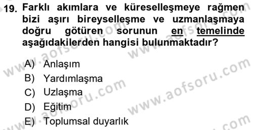 Halkla İlişkiler Ve İletişim Dersi 2022 - 2023 Yılı (Vize) Ara Sınav Soruları 19. Soru
