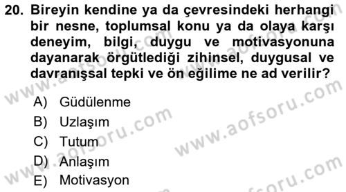 Halkla İlişkiler Ve İletişim Dersi Ara Sınavı Deneme Sınav Soruları 20. Soru