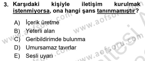 Halkla İlişkiler Ve İletişim Dersi Ara Sınavı Deneme Sınav Soruları 3. Soru