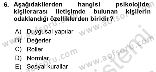 Halkla İlişkiler Ve İletişim Dersi Ara Sınavı Deneme Sınav Soruları 6. Soru