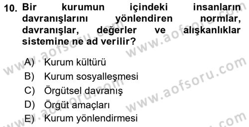 Halkla İlişkiler Ve İletişim Dersi 2022 - 2023 Yılı (Final) Dönem Sonu Sınav Soruları 10. Soru