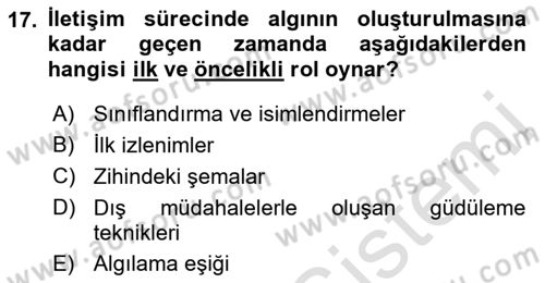 Halkla İlişkiler Ve İletişim Dersi 2022 - 2023 Yılı (Final) Dönem Sonu Sınav Soruları 17. Soru