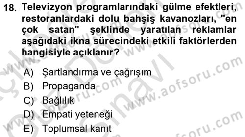 Halkla İlişkiler Ve İletişim Dersi 2022 - 2023 Yılı (Final) Dönem Sonu Sınav Soruları 18. Soru