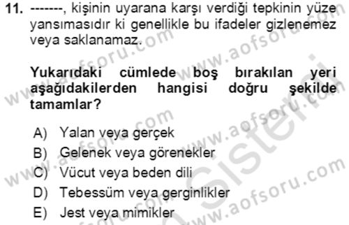 Halkla İlişkiler Ve İletişim Dersi 2022 - 2023 Yılı Yaz Okulu Sınavı 11. Soru