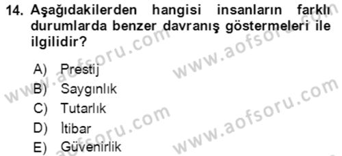 Halkla İlişkiler Ve İletişim Dersi 2022 - 2023 Yılı Yaz Okulu Sınavı 14. Soru