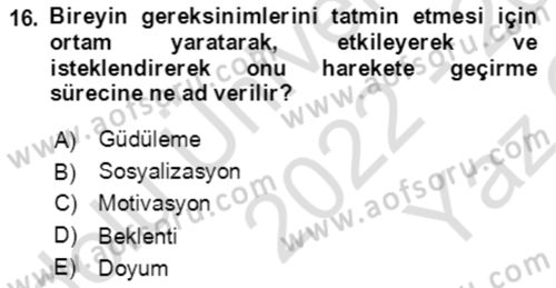 Halkla İlişkiler Ve İletişim Dersi 2022 - 2023 Yılı Yaz Okulu Sınavı 16. Soru