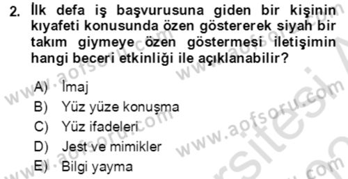 Halkla İlişkiler Ve İletişim Dersi 2022 - 2023 Yılı Yaz Okulu Sınav Soruları 2. Soru