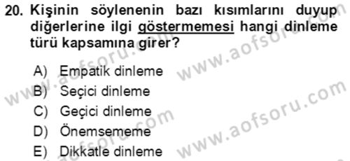 Halkla İlişkiler Ve İletişim Dersi 2022 - 2023 Yılı Yaz Okulu Sınav Soruları 20. Soru