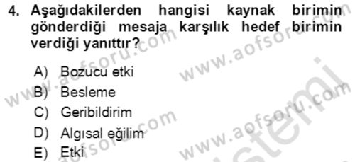 Halkla İlişkiler Ve İletişim Dersi 2022 - 2023 Yılı Yaz Okulu Sınav Soruları 4. Soru