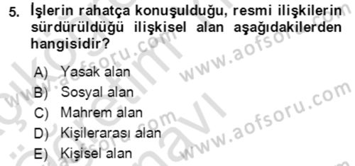 Halkla İlişkiler Ve İletişim Dersi 2022 - 2023 Yılı Yaz Okulu Sınav Soruları 5. Soru