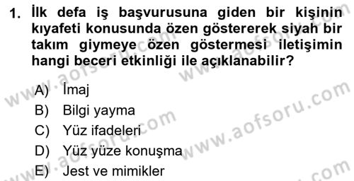 Halkla İlişkiler Ve İletişim Dersi Ara Sınavı Deneme Sınav Soruları 1. Soru