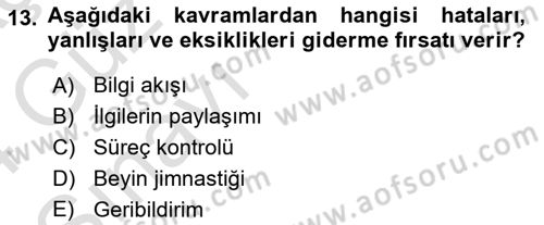 Halkla İlişkiler Ve İletişim Dersi Ara Sınavı Deneme Sınav Soruları 13. Soru