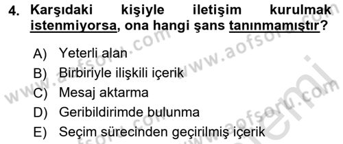 Halkla İlişkiler Ve İletişim Dersi Ara Sınavı Deneme Sınav Soruları 4. Soru