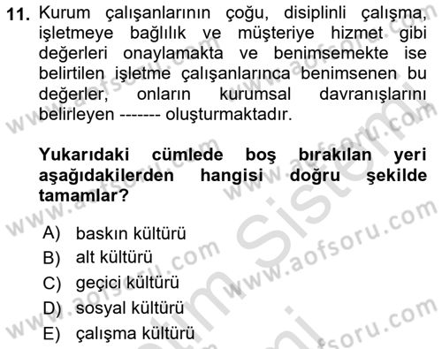 Halkla İlişkiler Ve İletişim Dersi 2023 - 2024 Yılı (Final) Dönem Sonu Sınav Soruları 11. Soru