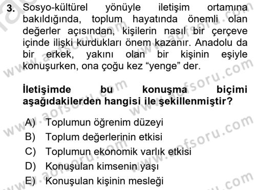 Halkla İlişkiler Ve İletişim Dersi 2023 - 2024 Yılı (Final) Dönem Sonu Sınav Soruları 3. Soru