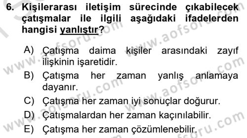Halkla İlişkiler Ve İletişim Dersi 2023 - 2024 Yılı (Final) Dönem Sonu Sınav Soruları 6. Soru