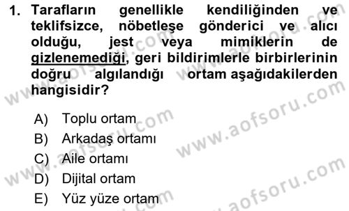Halkla İlişkiler Ve İletişim Dersi 2023 - 2024 Yılı Yaz Okulu Sınav Soruları 1. Soru