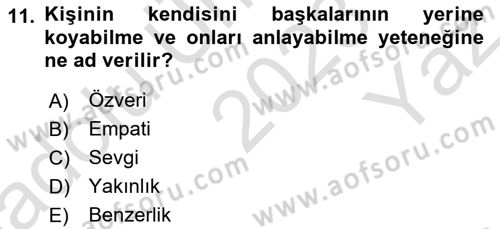 Halkla İlişkiler Ve İletişim Dersi 2023 - 2024 Yılı Yaz Okulu Sınav Soruları 11. Soru