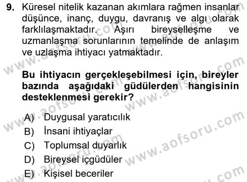 Halkla İlişkiler Ve İletişim Dersi 2023 - 2024 Yılı Yaz Okulu Sınav Soruları 9. Soru